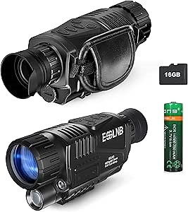 40mm Night Vision Monocular 5X Digital Infrared Monocular 1.5” LCD Take Photos/Videos and Playback with 16G for Hunting Security Surveilla