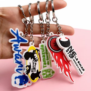 [Hot Item] Custom Cute Designer Fashion Letter PVC Rubber Keychain Charms Promotional Rubber Key Chains Accessories Keyrings
