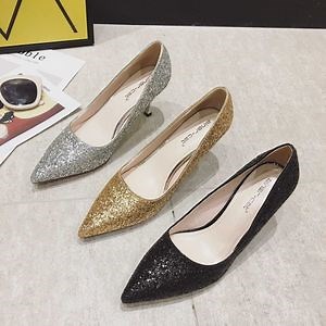 [Hot Item] Fashionable and Comforable Women's Sexy High Heel Shoes Ladies Pumps with Sequine for Wedding or Party