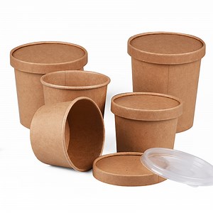 [Hot Item] Food Grade Craft Paper Containers with PE & PLA Coating