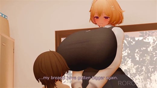 I want to get squished by the huge breasts of my much younger female friend, who has a really big breast and body...And I want her to grow up bigger in this small room...!Bigger!Bigger!!Bigger!!!