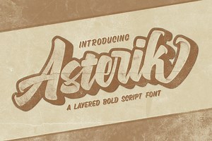 ASTERIK || Layered Bold Script, a Script Font by Rochart