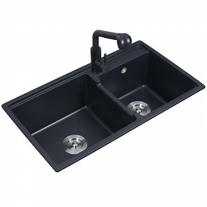 [Hot Item] Deep Handmade Undermount Double Sinks Farmhouse Quartz Stone Kitchen Sinks