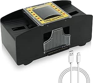 BYTEAIDREX Automatic Card Shuffler 1-2 Deck,Card Shuffler Battery Operated Or USB,Playing Card Shuffler for Home Card Game,UNO,Poker,Travel,Blackjack,Rummy