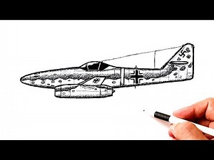 How to draw a Messerschmitt ME 262 jet plane