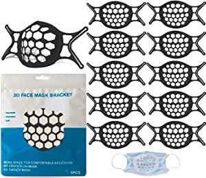 Silicone Face Mask Bracket for Easier Breathing - 3D Support Frame Insert Keeps Fabric off Mouth | Lipstick & Makeup Protector | Cool Breathable Inner Holder Cup | Comfortable, Reusable & Washable 10x