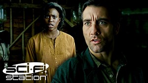 Theo (Clive Owen) discovers the true nature of the Fishes group; to protect asylum-seeker Kee (Clare-Hope Ashitey) who is the first pregnant woman on Earth after 18 years of human infertility which has brought society to the verge of extinction. #SciFiStation #ScienceFiction #ChildrenOfMen #CliveOwen #MichaelCaine | Science Fiction Station