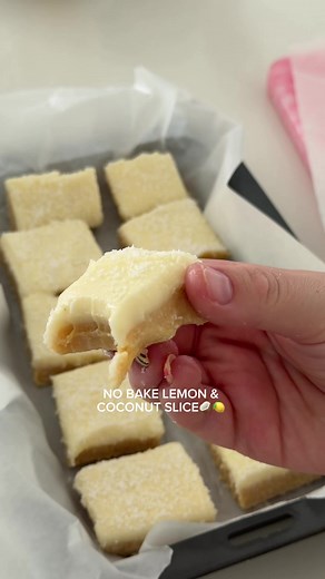 Easy No Bake Lemon Coconut Slice Recipe