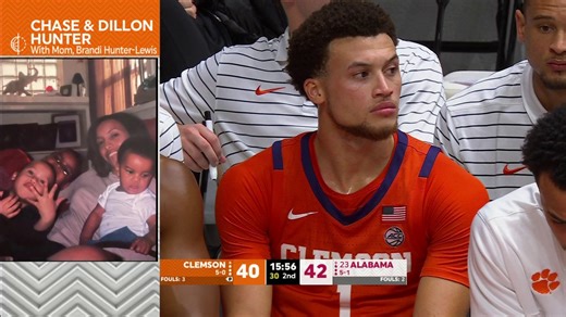 "She's their Superwoman." 🧡 Clemson Men's Basketball's Chase and Dillon Hunter are advocates of spreading the importance of getting checked after their mom was diagnosed with breast cancer. 🔗: https://bit.ly/3R0qDnZ | ACC Network