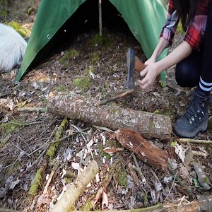 Solo Tarp camping _ Cooking BBQ Ribs and Galette Bretonne on campfire _ Bushcraft Trap Shelter | Camping Aliza OnAir