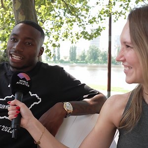 7.8K views · 3.6K reactions | Celebrating with 3-time world champion Grant Holloway 朗 Plus another look at last night, talking to the legendary Blanka Vlasic, and everything you need to know ahead of tonight. Come behind the scenes at Budapest with Charles Brockman III in The Clubhouse, presented by ASICS ⬇️ | World Athletics | Facebook