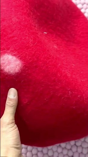 Strawberry Cat Cave Felted Pet Bed| Cozy & Cute, Using 100% Natural Wool Pet House