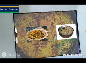 Indian Servers Representing Augmented Reality Restaurant menu and...