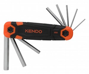 [Hot Item] Kendo 8PC Folding Hex Key Set Easy Access Button for Releasing of The Hex Keys