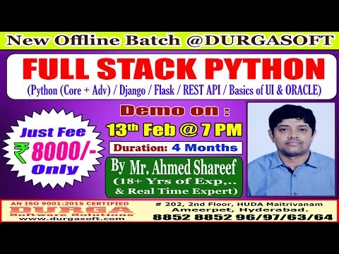 FULL STACK PYTHON Offline Training @ DURGASOFT