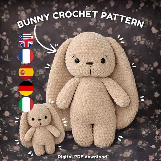 Amigurumi Häschen Häkelanleitung, mehrsprachige Anleitung (PDF Digital Download) - Etsy.de