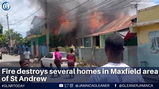 Several homes along Fitzgerald Avenue in the Maxfield area of St Andrew were ravaged by a fire of unknown origin on Friday afternoon. The police and the Jamaica Fire Brigade are probing the incident. Read more: https://jamaica-gleaner.com/article/news/20250905/fire-destroys-several-homes-maxfield-area-st-andrew #GLNRToday | Jamaica Gleaner