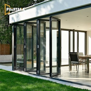[Hot Item] Custom Veranda Exterior Accordion Glass Sliding Patio Bi-Folding Bifold Aluminum Bi Folding Door