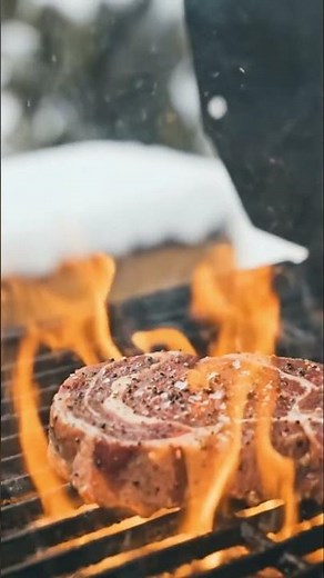 Cinematic 4K Cooking | Making a Beef Sandwich Beside a Frozen Mountain Stream