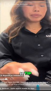 Shocking Tip Totals on $250 Tab, waitress shows Behind the Scenes of Tip Culture! #tip #tipping #tipculture #tippingculture | RockstarFlipper