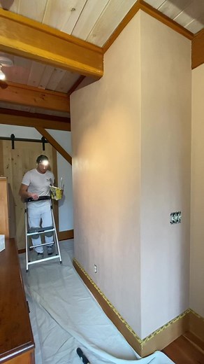 Cutting and rolling 1st coat of Sherwin-Williams duration paint. #painting #beforeandafter #interiordesign | Moose Painting