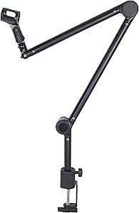 ST1 Microphone stand arm holder boom desk arm mic holder, with microphone upgraded clip, Suitable for 2 kg microphone