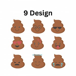 Poop Emoji Embroidery Design - Etsy Australia