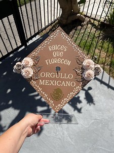 Mexican Graduation Cap Topper: Floral 'raíces Que Florecen' Design - Etsy