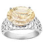 Mexican Golden Sunstone Sunstone Ring in Sterling Silver 4.93cts