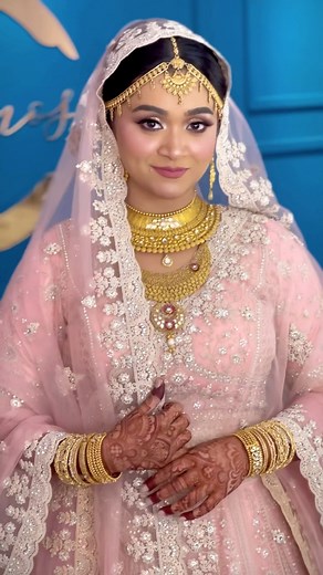 1.3K views · 43 reactions | Blushing bride✨ #airbrushmakeup #walimabride #receptionbride #bride #bridalmakeup #bridalhair #bengalibride | Studio Luminoso by Lazina Elma | Facebook