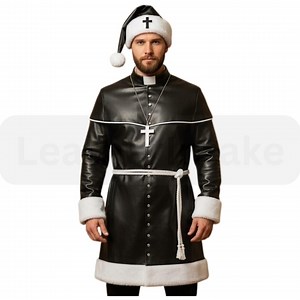 Santa Priest Costume – Christmas Leather Outfit – Black Santa Suit – Religious Fantasy Style - Etsy UK