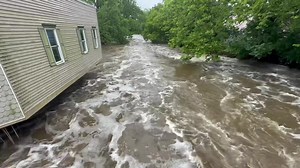 #RNJWEATHER: The raging Pequest River in Belvidere, Warren County. | Jay Edwards Wrnj