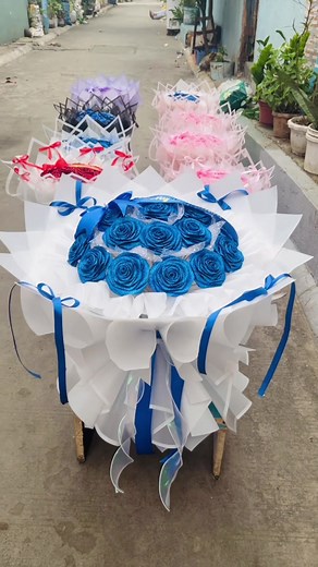 9pcs Satin Rose Flower Bouquet — Sold & Ready to Ship to Indang, Cavite