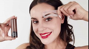 Ahu Eyebrow Stamp Stencil Kit, Long Lasting & Waterproof ​Eyebrow Stamp and Shaping Kit for Perfect Brow, with 10 Reusable Eyebrow Stencil and 2 Spiral Eyebrow Brushes for Women Girl (Dark Brown)