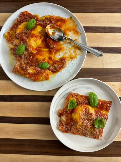 3.5K views · 45 reactions | A perfect recipe for Mother’s Day! Homemade cheese ravioli with organic tomato and basil sauce. The filling has some of the best and most flavorful Italian cheeses: Buffalo milk mozzarella, stracciatella, ricotta and pecorino. Get all your ingredients at Sogno Toscano Go to https://bit.ly/sognotoscanolucamanfe and use code LUCA15 for 15% off. Happy Mother’s Day! ❤️ | Luca Manfé | Facebook