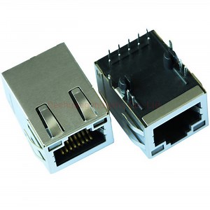 [Hot Item] Female Socket Single Port RJ45 8p8c 10/100/1000m Connector Jack with Good Quality Shielded Intergrated Magjack Ethernet RJ45 Connector