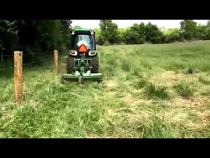 John Deere 3039R Cab Tractor Mowing Fence Line Pt2