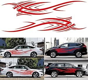 Fire Flame Sticker Car Decal Auto Side Body Vinyl Strip Graphic Line Decal Mudguard Stickers Styling Decor,2pcs