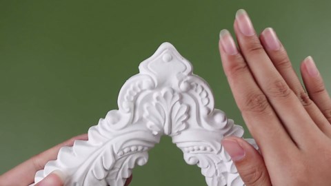 Pangda Corner Wall Molding French Style Wainscoting Panels Flora Moulding Corner Panel Wall Molding Kit for Cabinet Picture Frames Decor, Not Include Glue(4 Pcs,Leaf Style)