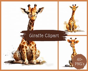 40  Giraffe PNG, Transparent Animal Giraffe Clipart, Kids Cartoon Design, Printable Sublimation, Commercial Use, PNG Art - Etsy UK