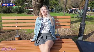 Cumming hard in public place - Remote control vibrator made my panties wet