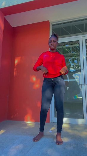 Casual Outdoor Scene with Colorful Building Background