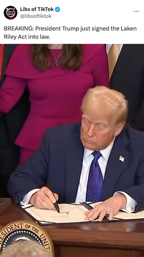 President Trump just signed the Laken Riley Act into law. | Libs of Tik Tok