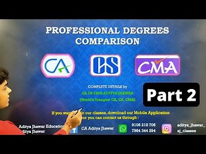 CA vs CS vs CMA | Which is Better | Part 2 | Comparison Video | Detailed Analysis | CA Aditya Jhawar