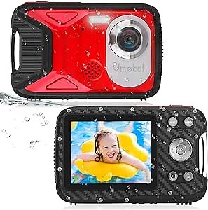 Vmotal Underwater Camera 17FT 21MP Waterproof Camera, Underwater Photography CamerasFull HD 1080P Video Camera Waterproof Camera for Kids Boys Girls Student Teens Beginner (Red)