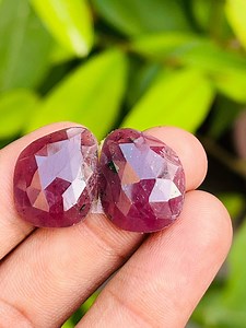 Rose Cut Ruby Gemstone Pair: Natural Red Pink Rubies, July Birthstone - Etsy Australia
