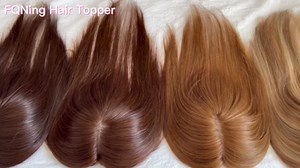 Human Hair Topper 12 Inch Real Remy Hair Full Hand Tied Silk Topper Straight Hair Piece for Thinning Hair Women Solution (12 Inch, 4# Medium brown)