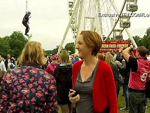 Boris Johnson gets stuck on a zip wire