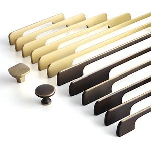 [Hot Item] 2023 Luxury American Bow Shape Long Solid Copper Coffee Brass Thin Kitchen Cabinet Handle