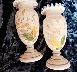 Vase Antique 2 Opal Milk Glass Vases Home Decor Collection - Etsy Canada